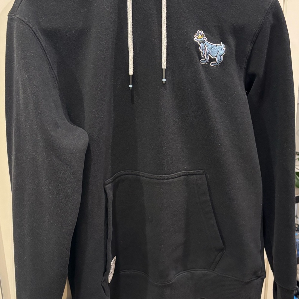 Classic Black Hoodie with Embroidered GOAT